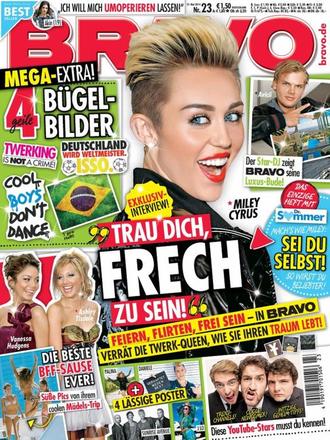 BRAVO Magazine № 23 2014 Miley Syrus Cover ИНОСТРАННЫЕ ЖУРНАЛЫ О ПОП МУЗЫКЕ, Miley Cyrus, J.Lo, Sunr