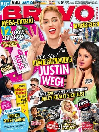 BRAVO Magazine № 29 2014 Miley, Selena, Justin Cover ИНОСТРАННЫЕ ЖУРНАЛЫ О ПОП МУЗЫКЕ