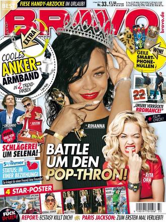 BRAVO Magazine № 33 2014 ИНОСТРАННЫЕ ЖУРНАЛЫ О ПОП МУЗЫКЕ, Rihanna cover, Rita Ora Cover, Justin Bib